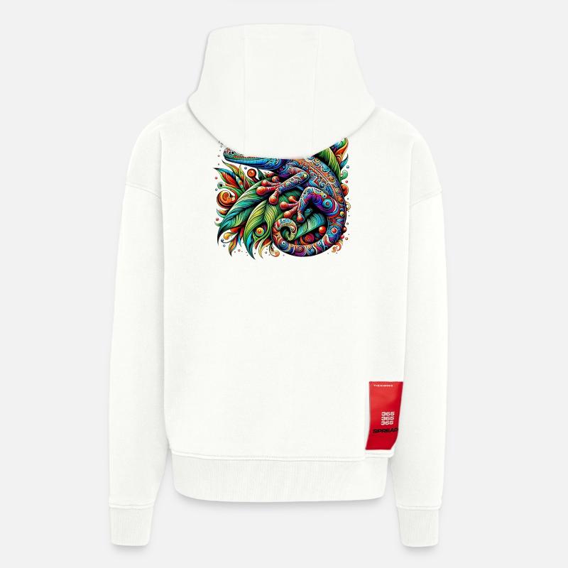 Gecko - Veste à capuche bio épaisse oversize fabriqué en UE - OFF WHITE