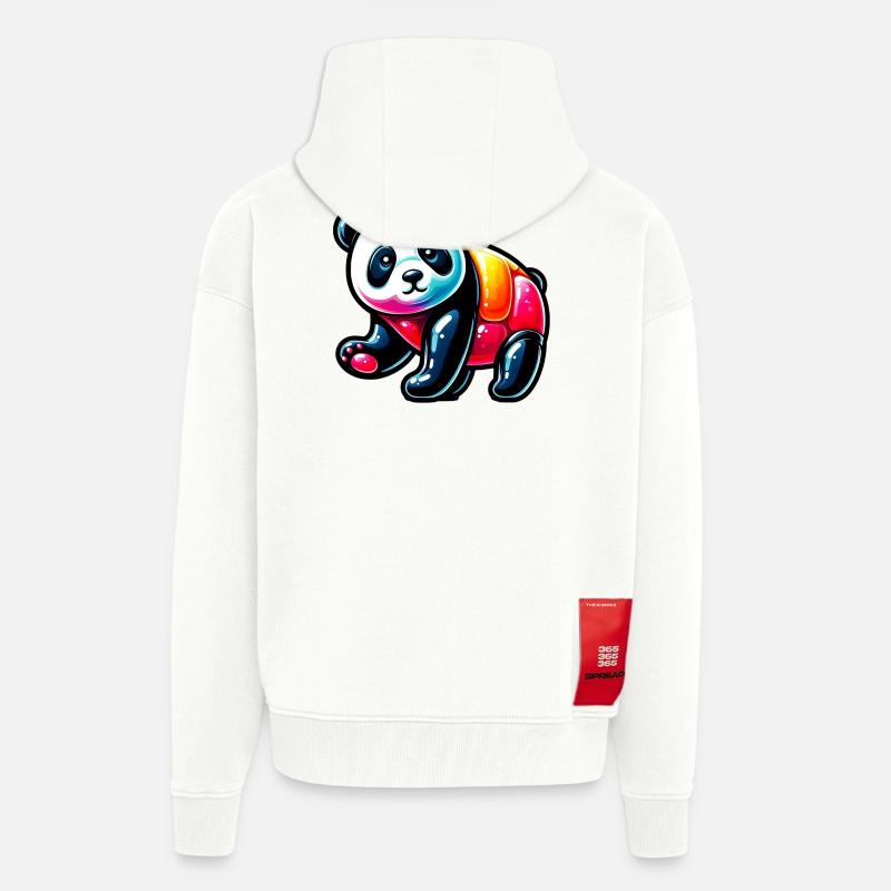 Panda - Veste à capuche bio épaisse oversize fabriqué en UE - OFF WHITE