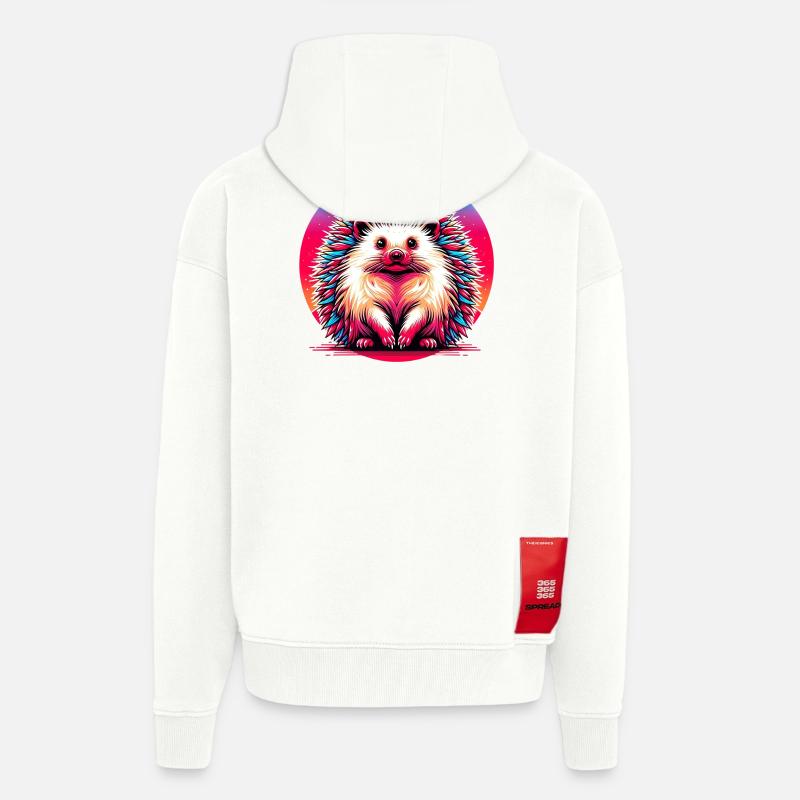Hérisson - Veste à capuche bio épaisse oversize fabriqué en UE - OFF WHITE