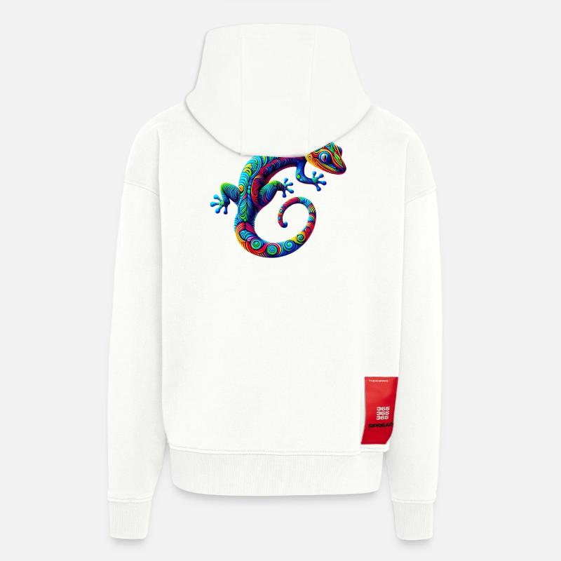 Gecko - Veste à capuche bio épaisse oversize fabriqué en UE - OFF WHITE