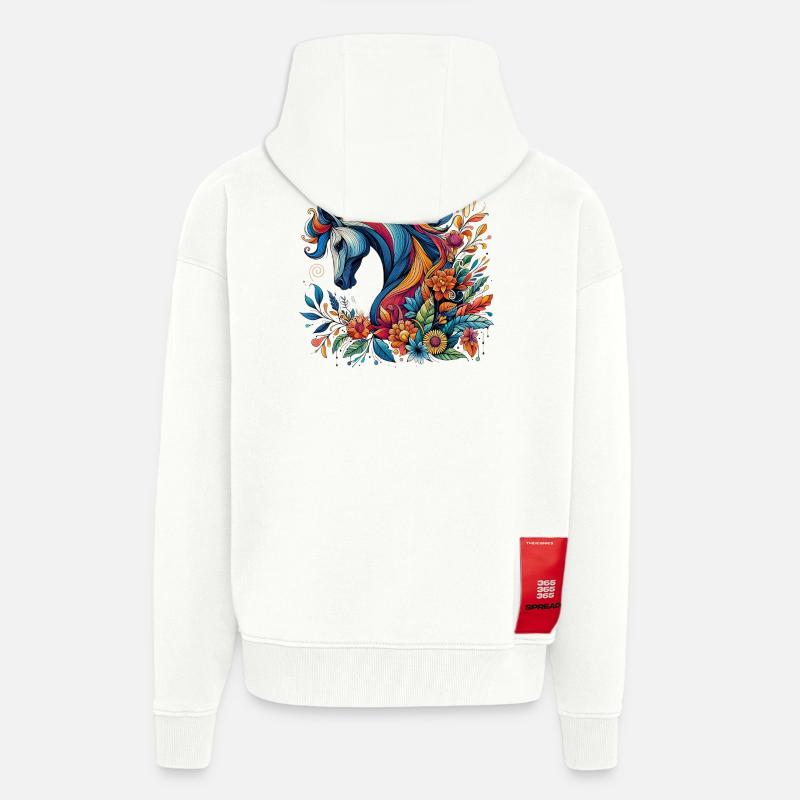 Cheval - Veste à capuche bio épaisse oversize fabriqué en UE - OFF WHITE