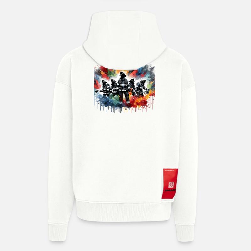 Feuerwehrhelden im Farbschauer - Zip Hoodie - made by SPREAD - OFF WHITE