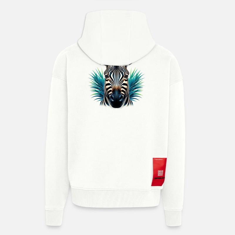 Zebra - Zip Hoodie - made by SPREAD - OFF WHITE