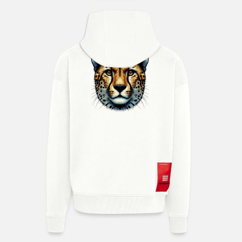 Guépard - Veste à capuche bio épaisse oversize fabriqué en UE - OFF WHITE