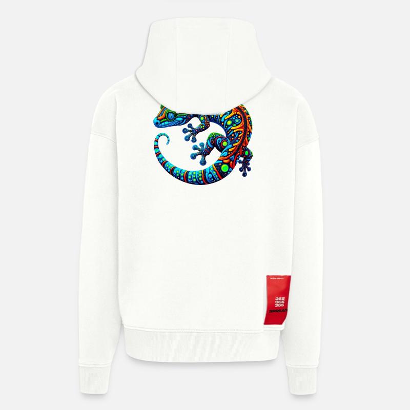 Gecko - Veste à capuche bio épaisse oversize fabriqué en UE - OFF WHITE