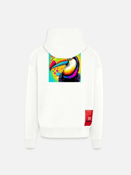 Toucan Pop Art - Zip Hoodie - made by SPREAD - OFF WHITE