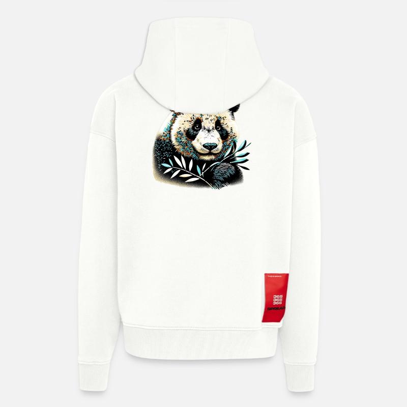 Panda - Veste à capuche bio épaisse oversize fabriqué en UE - OFF WHITE