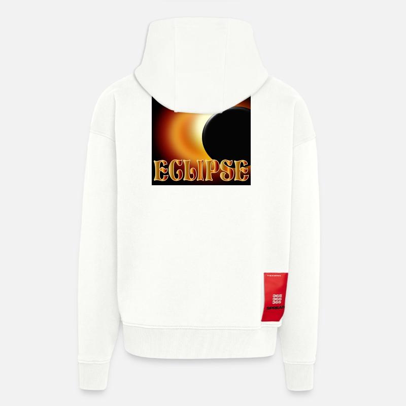 ÉCLIPSE SOLAIRE ASTRONOMIE D’ÉCLIPSE - Veste à capuche bio épaisse oversize fabriqué en UE - OFF WHITE