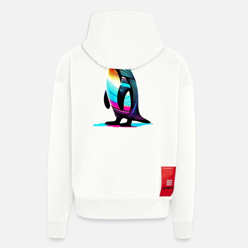 Pingouin - Veste à capuche bio épaisse oversize fabriqué en UE - OFF WHITE
