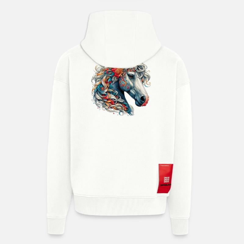 Pferd - Zip Hoodie - made by SPREAD - OFF WHITE