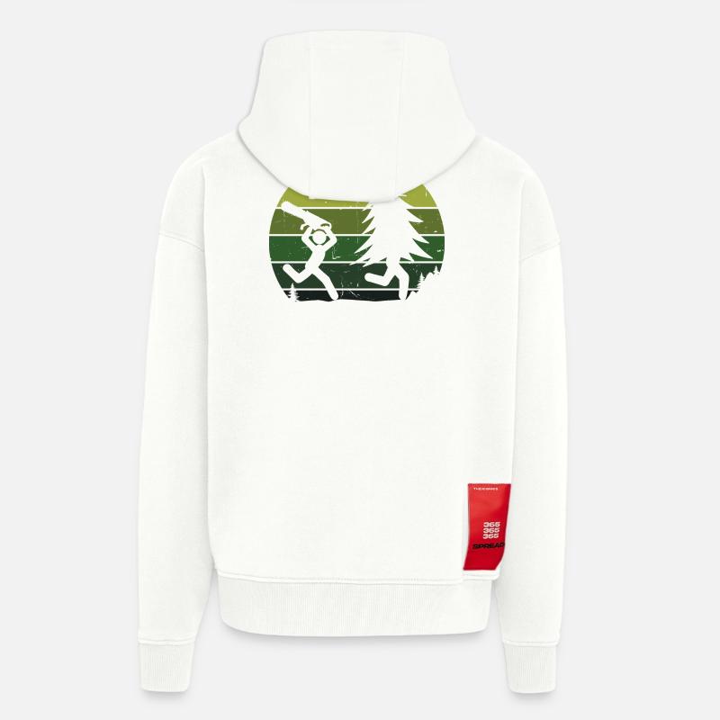 Arbre bûcheron sciure sciure bois bois - Veste à capuche bio épaisse oversize fabriqué en UE - OFF WHITE