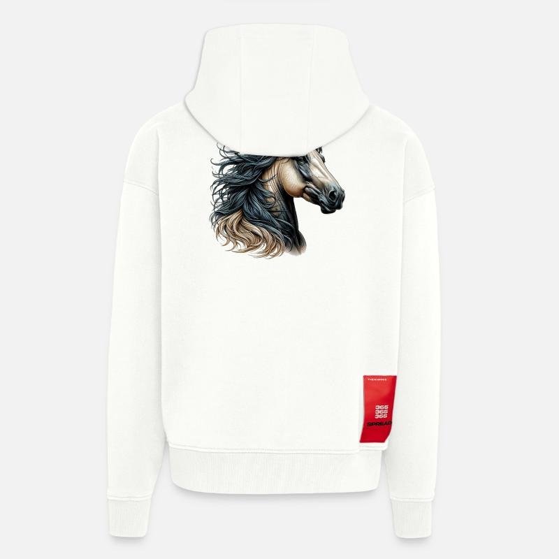Cheval - Veste à capuche bio épaisse oversize fabriqué en UE - OFF WHITE