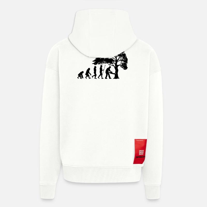 Lumberjack Tree Evolution sciure de bois - Veste à capuche bio épaisse oversize fabriqué en UE - OFF WHITE