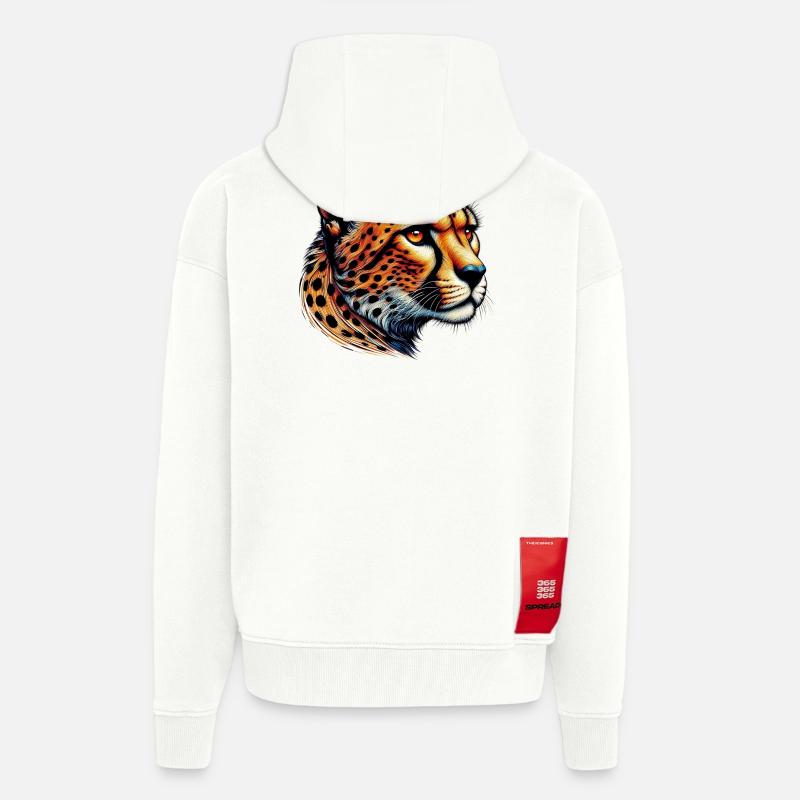 Guépard - Veste à capuche bio épaisse oversize fabriqué en UE - OFF WHITE