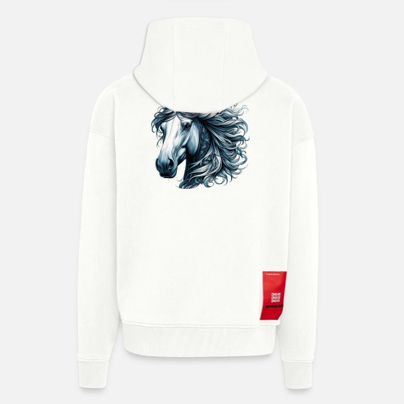 Cheval - Veste à capuche bio épaisse oversize fabriqué en UE - OFF WHITE