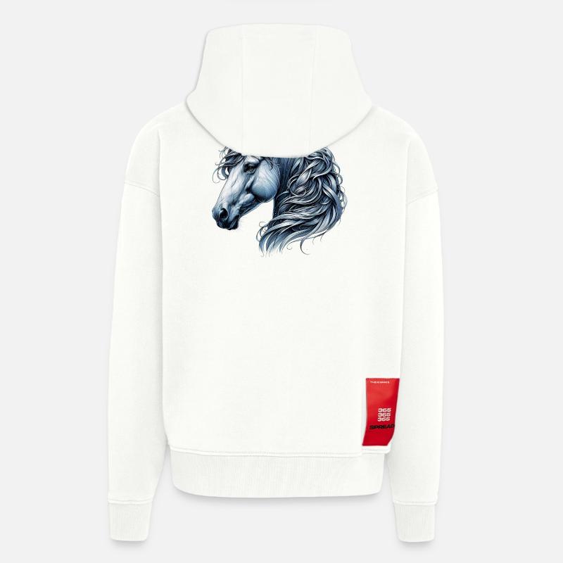 Cheval - Veste à capuche bio épaisse oversize fabriqué en UE - OFF WHITE