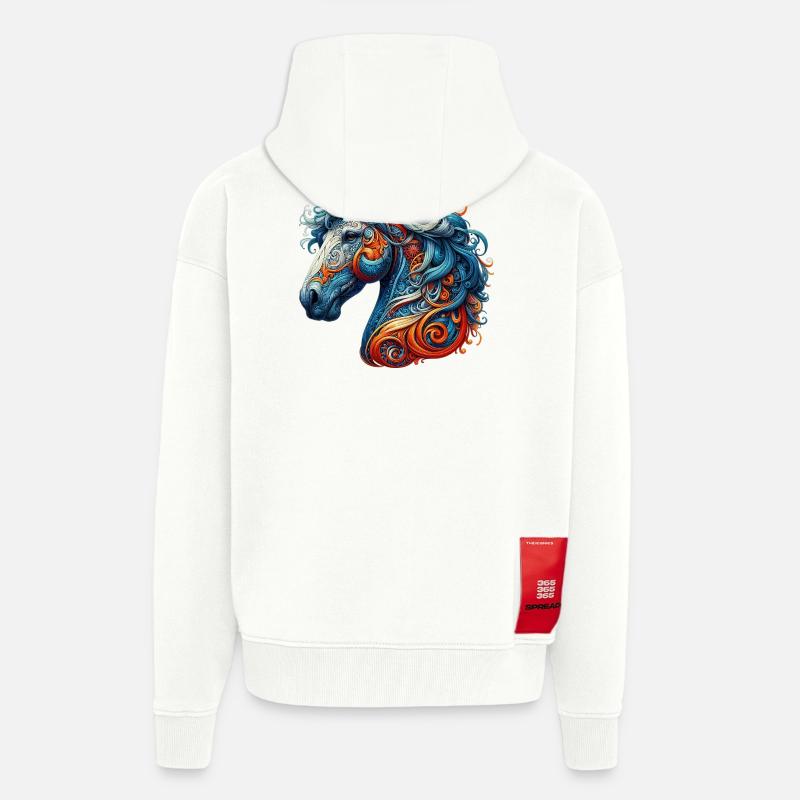 Cheval - Veste à capuche bio épaisse oversize fabriqué en UE - OFF WHITE