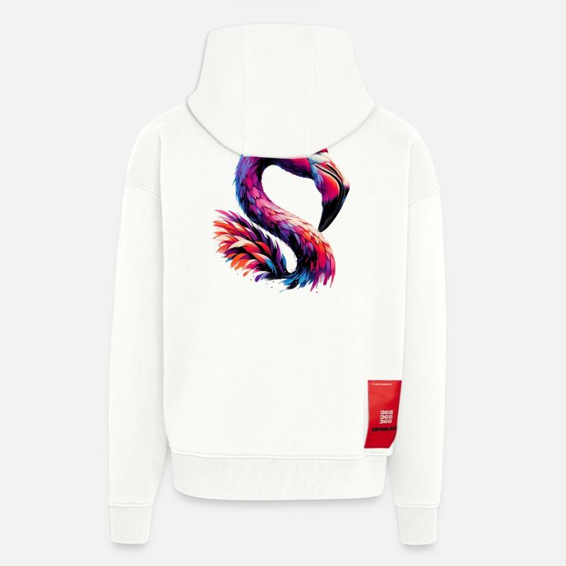 Flamant - Veste à capuche bio épaisse oversize fabriqué en UE - OFF WHITE