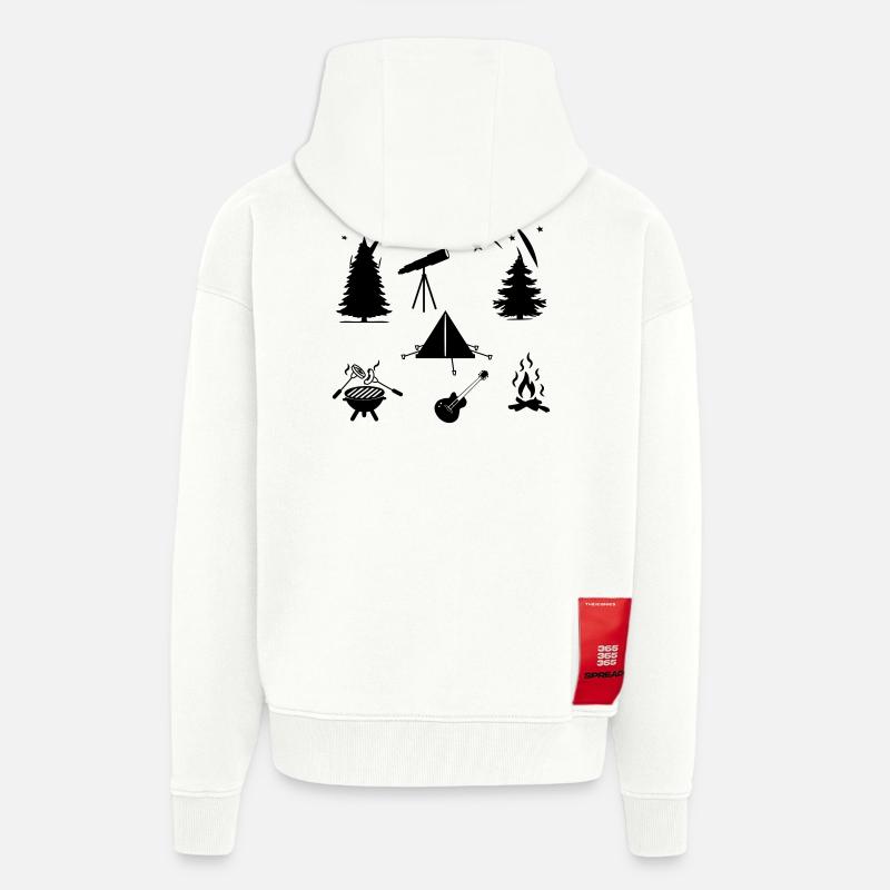 La vie en camping - Veste à capuche bio épaisse oversize fabriqué en UE - OFF WHITE