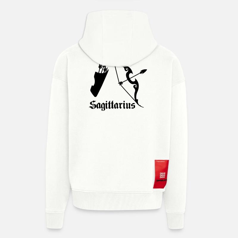 Arc et flèche Archer Sagittaire - Veste à capuche bio épaisse oversize fabriqué en UE - OFF WHITE