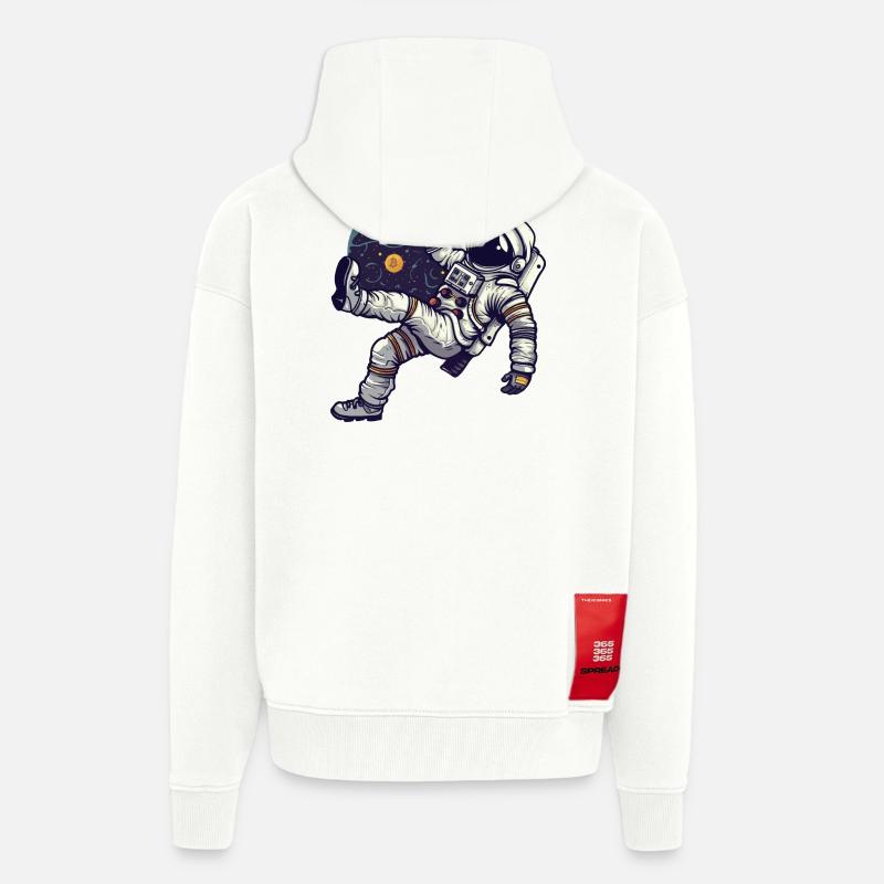 Vers la Lune - Veste à capuche bio épaisse oversize fabriqué en UE - OFF WHITE
