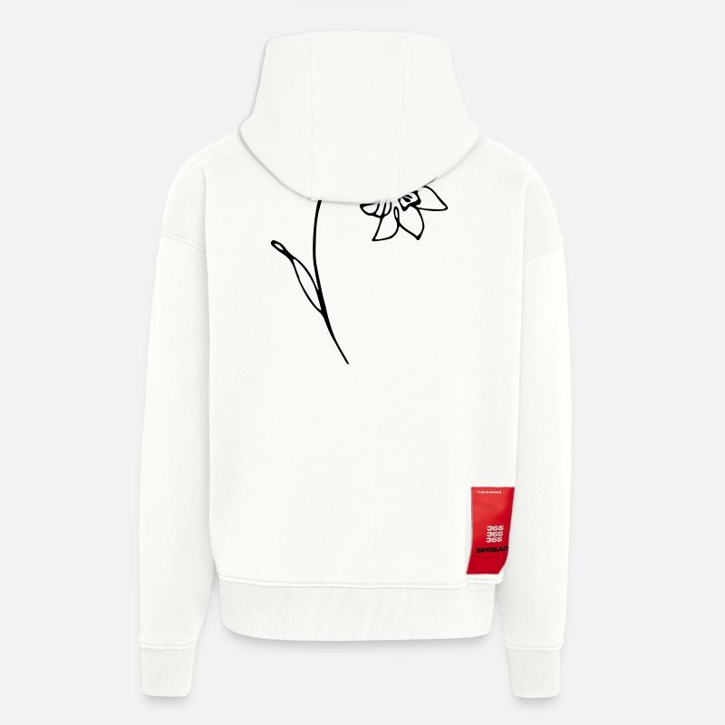 narcisse - Veste à capuche bio épaisse oversize fabriqué en UE - OFF WHITE