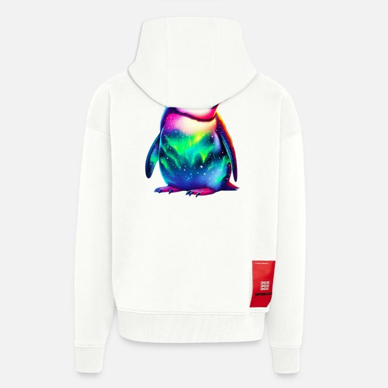 Aurora Borealis Pinguin - Zip Hoodie - made by SPREAD - OFF WHITE