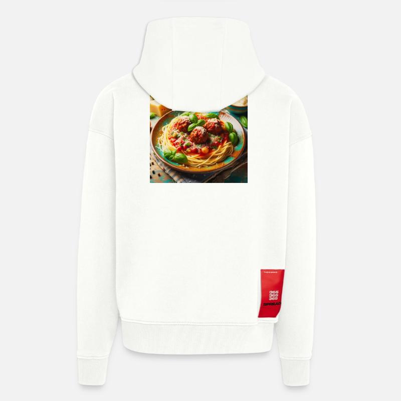 Spaghetti mit Fleisch - Zip Hoodie - made by SPREAD - OFF WHITE
