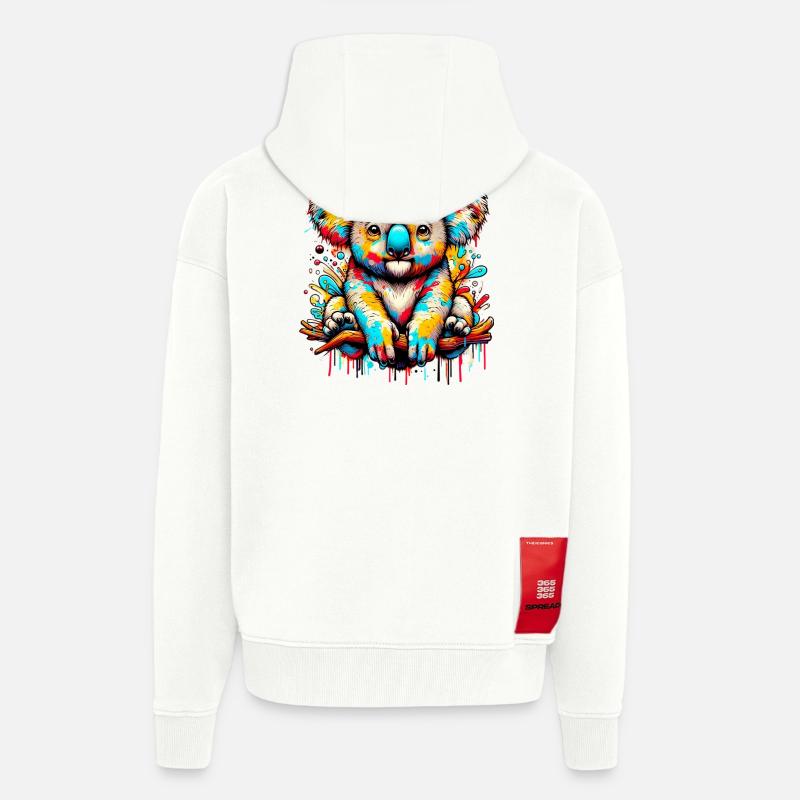 Koala - Veste à capuche bio épaisse oversize fabriqué en UE - OFF WHITE
