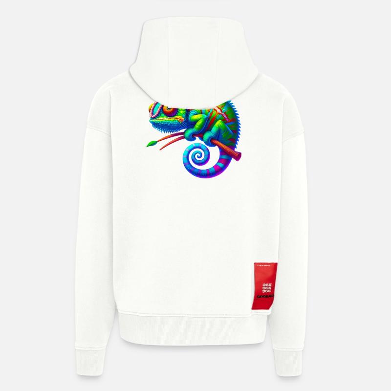 Caméléon - Veste à capuche bio épaisse oversize fabriqué en UE - OFF WHITE