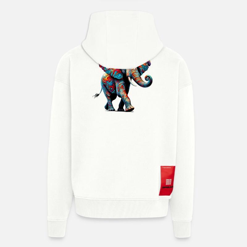Elephant - Zip Hoodie - made by SPREAD - OFF WHITE