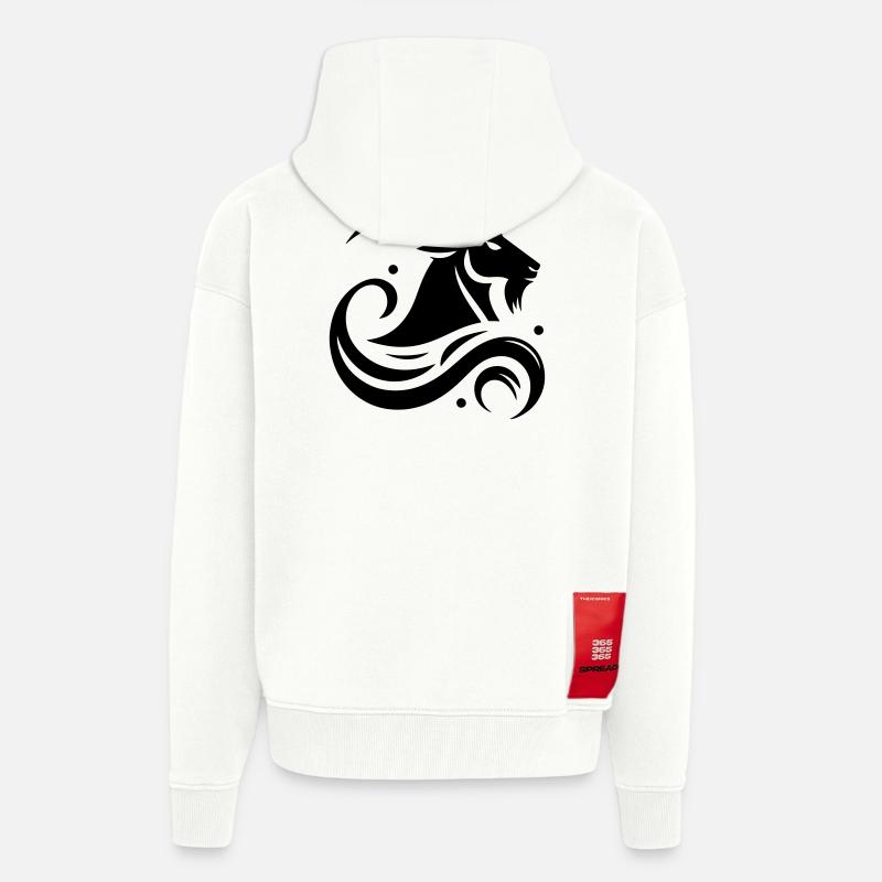 Capricorne - Veste à capuche bio épaisse oversize fabriqué en UE - OFF WHITE