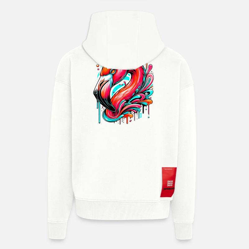Flamant - Veste à capuche bio épaisse oversize fabriqué en UE - OFF WHITE