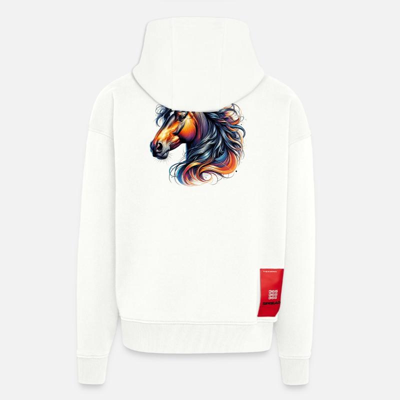 Cheval - Veste à capuche bio épaisse oversize fabriqué en UE - OFF WHITE