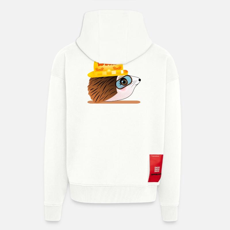 Papa hérisson - Construction - Veste à capuche bio épaisse oversize fabriqué en UE - OFF WHITE