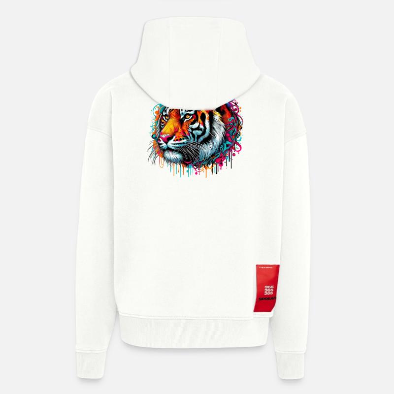Tigre - Veste à capuche bio épaisse oversize fabriqué en UE - OFF WHITE