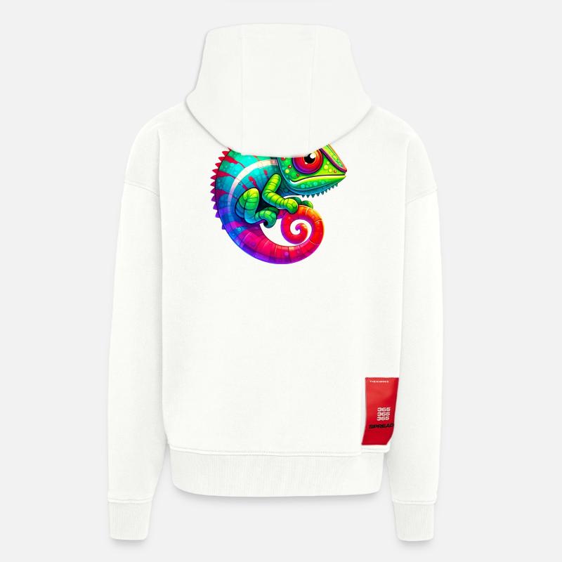 Caméléon - Veste à capuche bio épaisse oversize fabriqué en UE - OFF WHITE