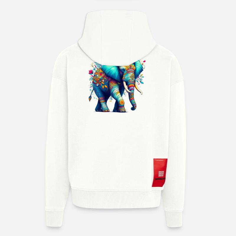 Elefant - Zip Hoodie - made by SPREAD - OFF WHITE