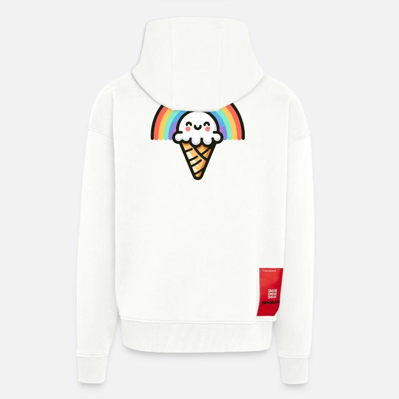 Rainbow Scoop: Der süßeste Bogen - Zip Hoodie - made by SPREAD - OFF WHITE