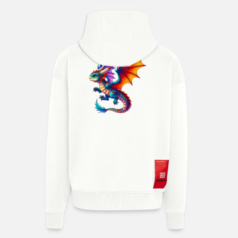 Dragon - Veste à capuche bio épaisse oversize fabriqué en UE - OFF WHITE