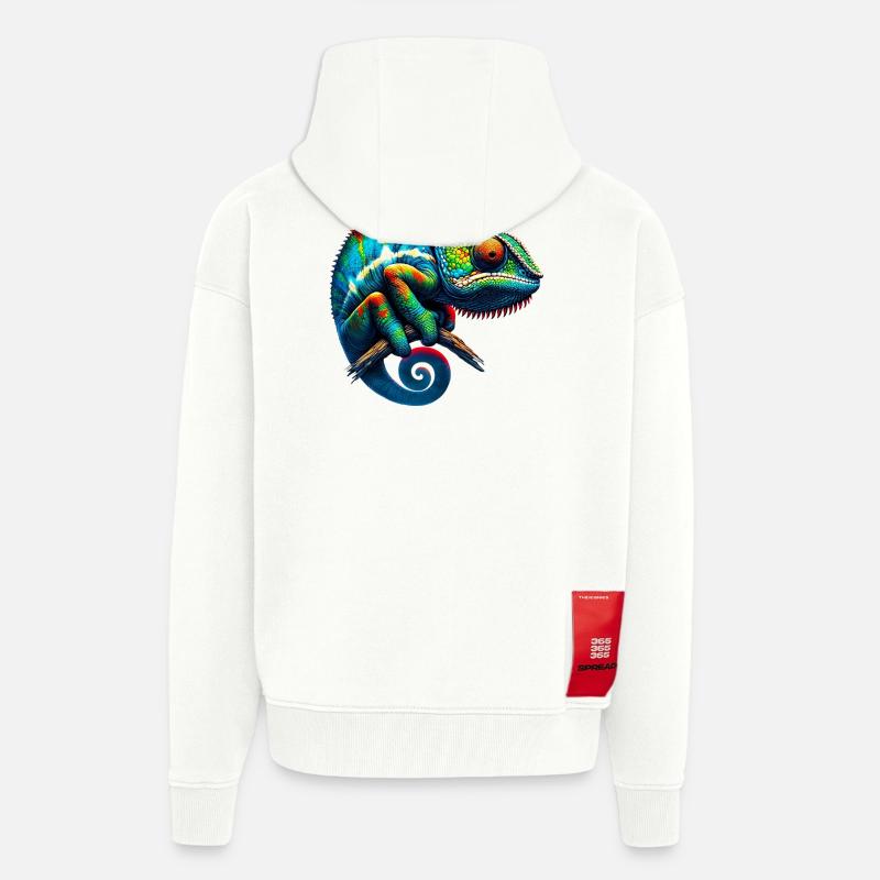 Caméléon - Veste à capuche bio épaisse oversize fabriqué en UE - OFF WHITE