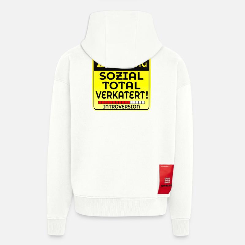 INTROVERTIERTE PERSON INTROVERSION IRONIE - Zip Hoodie - made by SPREAD - OFF WHITE