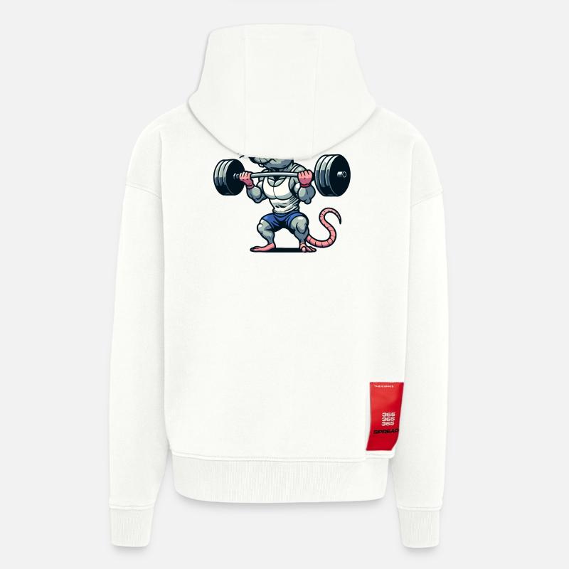 Mighty Mouse Lifter: Der Workout-Krieger - Zip Hoodie - made by SPREAD - OFF WHITE