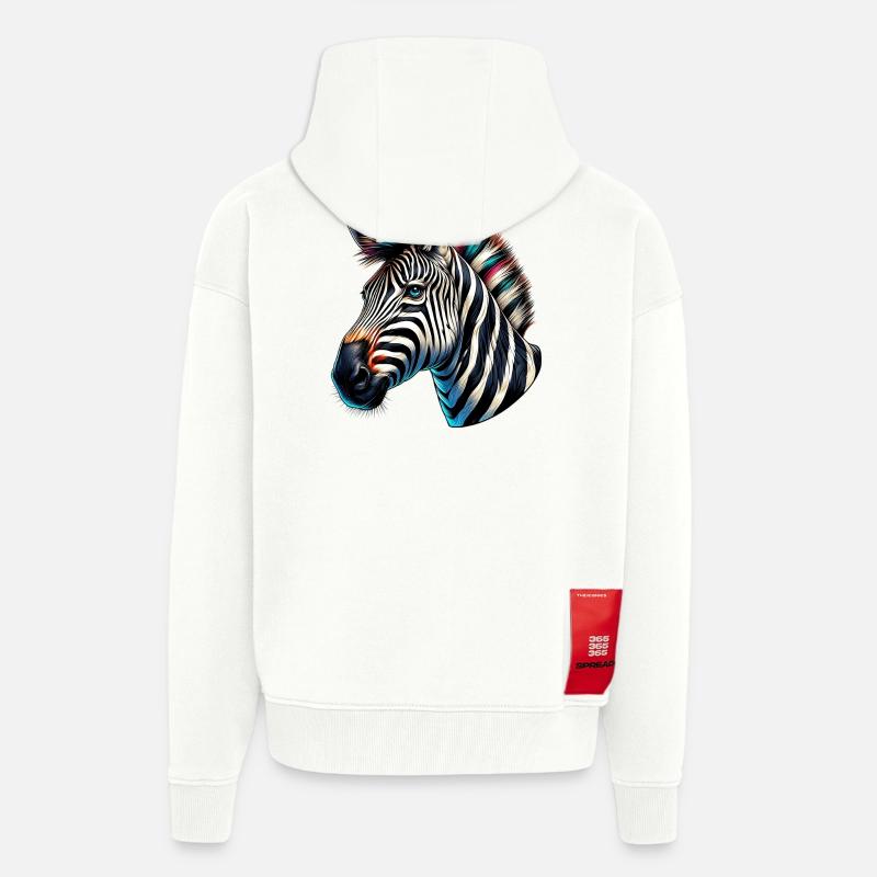 Zebra - Zip Hoodie - made by SPREAD - OFF WHITE