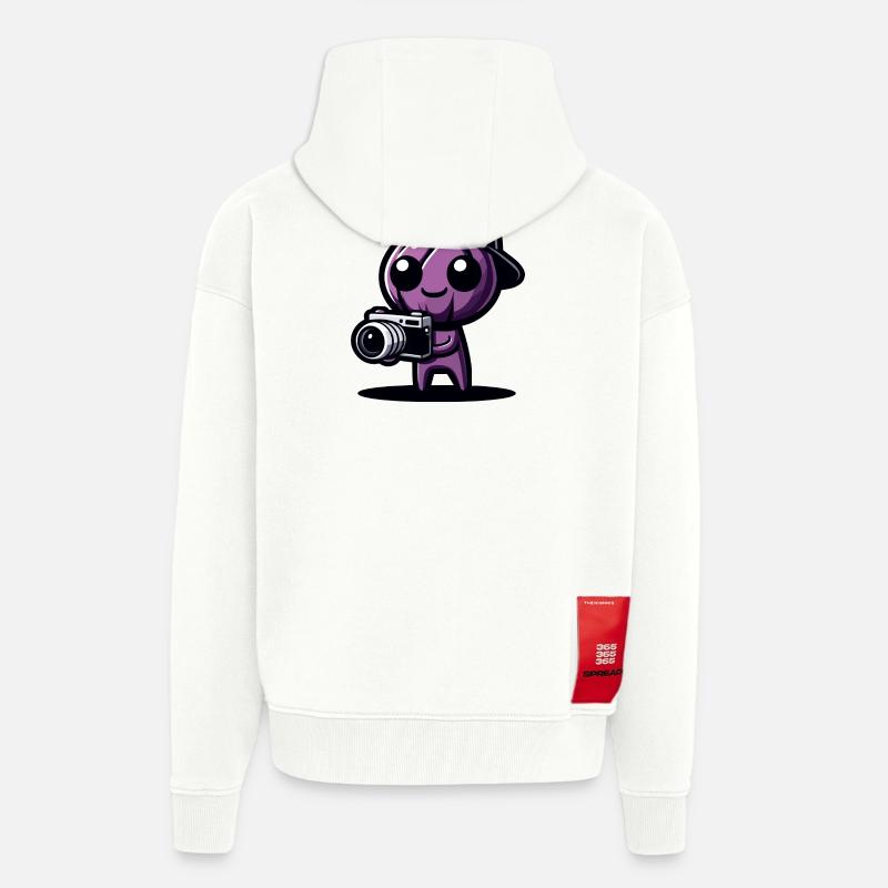 PicBerry le Shutterbug - Veste à capuche bio épaisse oversize fabriqué en UE - OFF WHITE