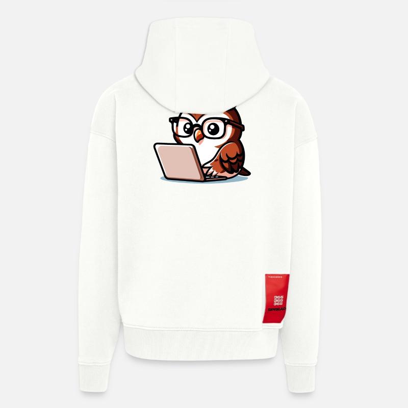 Wise Web Owl: Der Wissensnavigator - Zip Hoodie - made by SPREAD - OFF WHITE