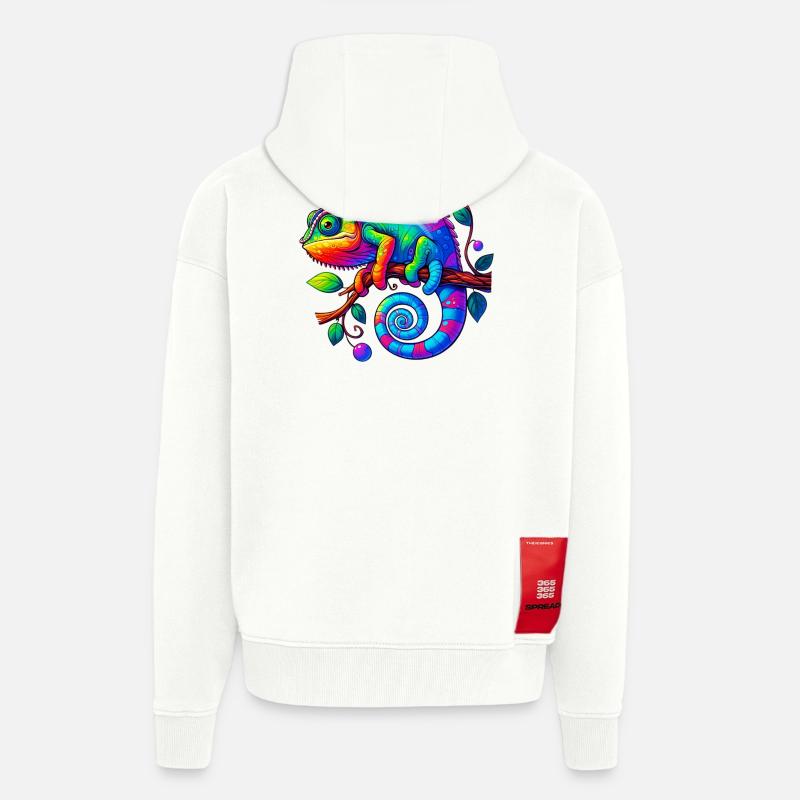 Caméléon - Veste à capuche bio épaisse oversize fabriqué en UE - OFF WHITE