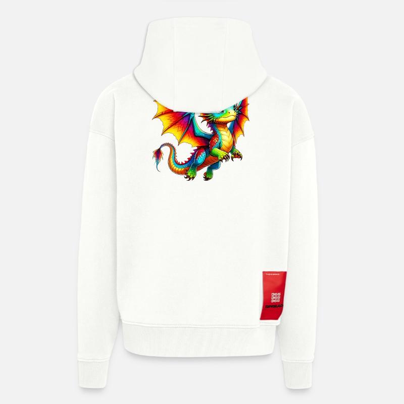 Dragon - Veste à capuche bio épaisse oversize fabriqué en UE - OFF WHITE