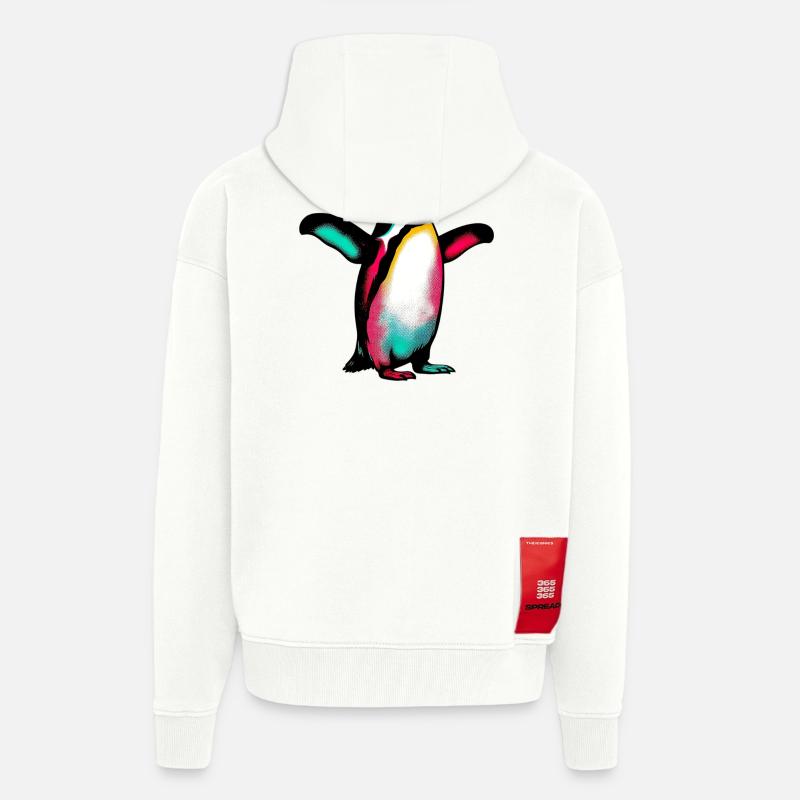Pingouin - Veste à capuche bio épaisse oversize fabriqué en UE - OFF WHITE