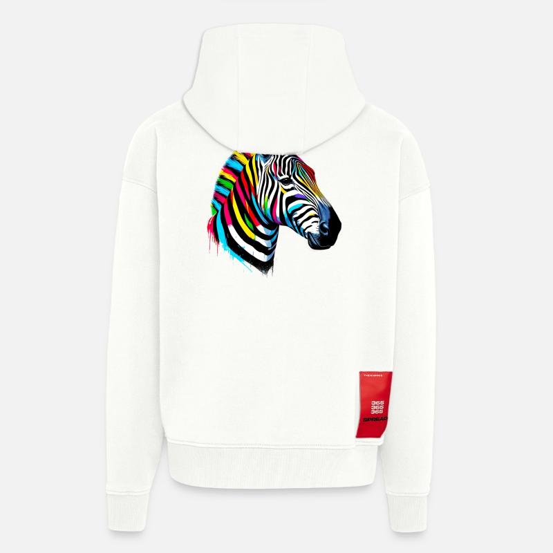 Zebra - Zip Hoodie - made by SPREAD - OFF WHITE